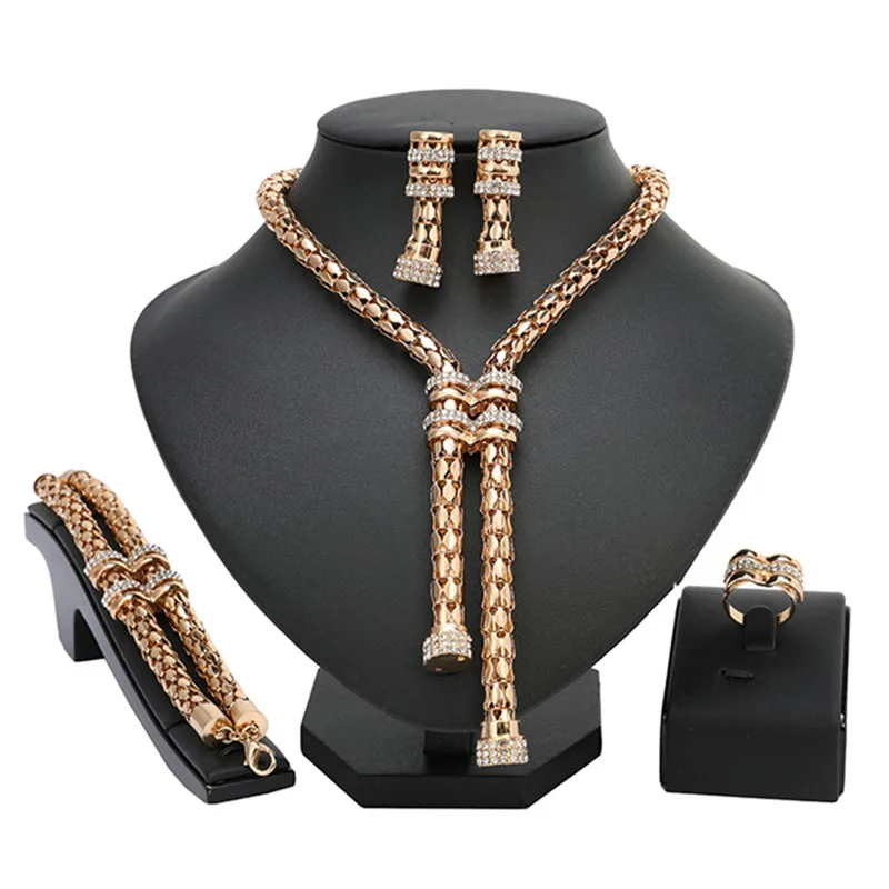 

statement Jewelry Set Exquisite Dubai Gold Colorful Jewelry Set Brand Nigerian Wedding woman accessories jewelry set Wholesale
