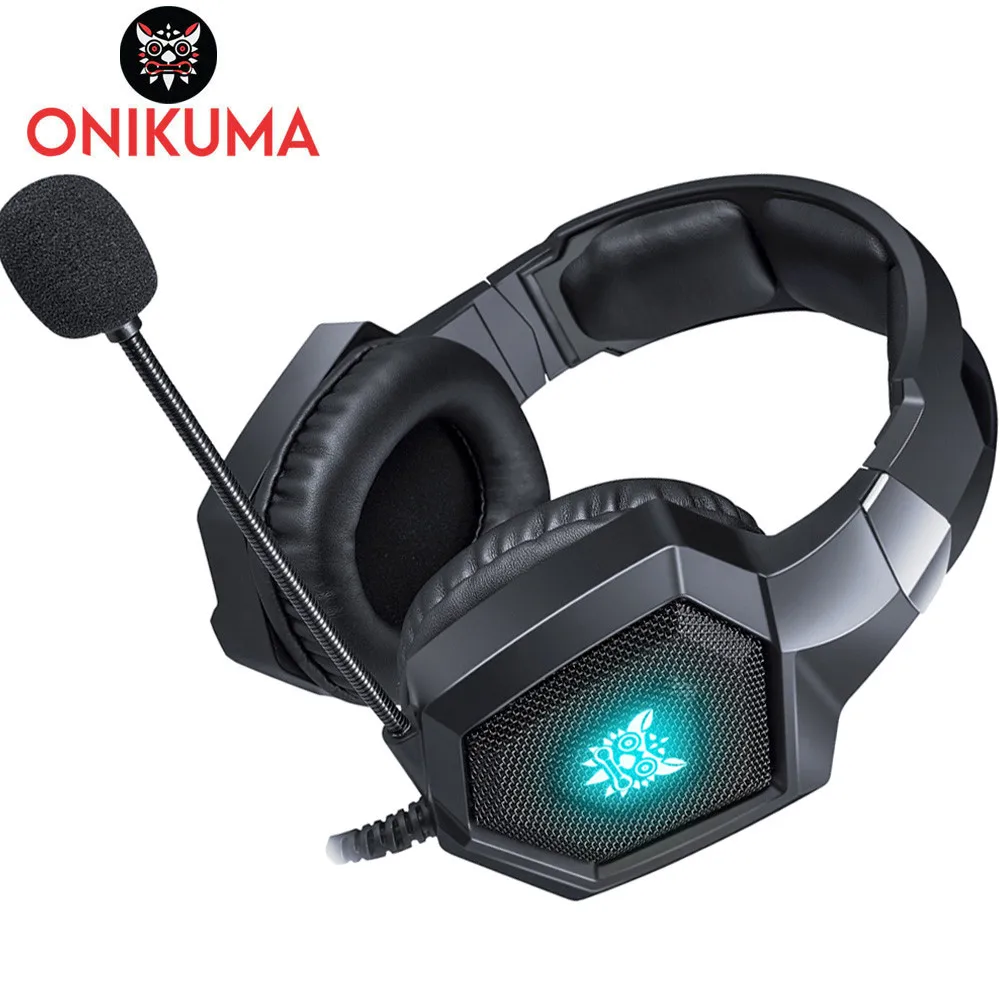 ONIKUMA PS4 Игровые наушники casque PC стерео наушники гарнитура с микрофоном светодиодный светильник дыхания для ноутбука планшета/Xbox One