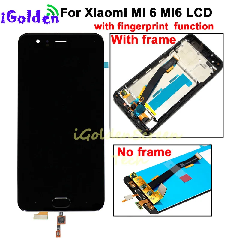 ЖК-дисплей 5 15 дюйма для Xiaomi Mi6 со сканером отпечатков пальцев XIAOMI Mi 6 сенсорный