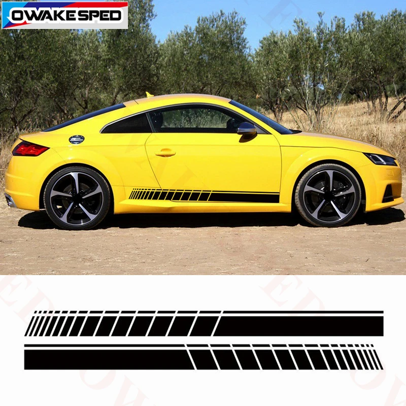 Спортивные наклейки в полоску на дверь автомобиля для Audi TT TTS TTRS Roadster Coupe 2008 2018