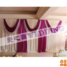 wholesale and retail 10ftx20ft white and purple wedding stage backdrop decorations ,backdrop curtains, backdrop wedding