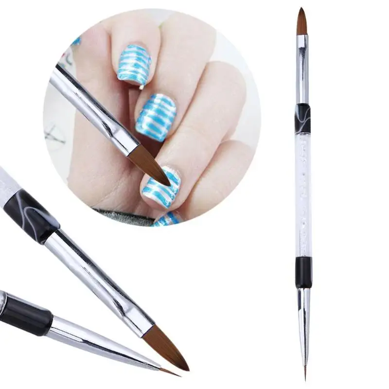 

1Pc Dual End Nail Brushes Nail Art Rhinestone Painting Pen Brush Gel UV Polish 3D Liner Drawing Paintting Manicure Design Tool