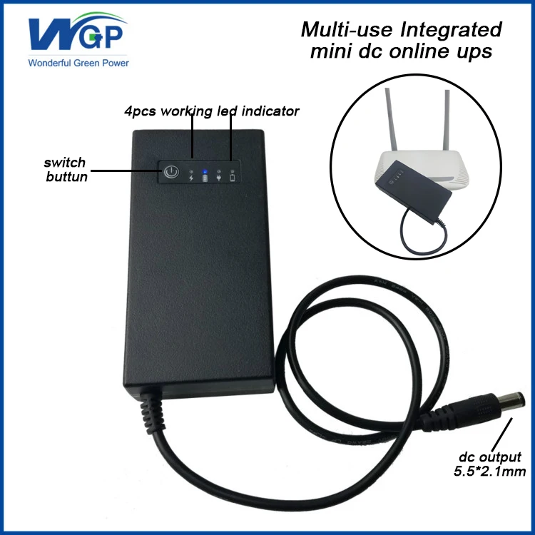 Portable 12V 1A mini ups for wifi router ip camera ups with 12V 12W