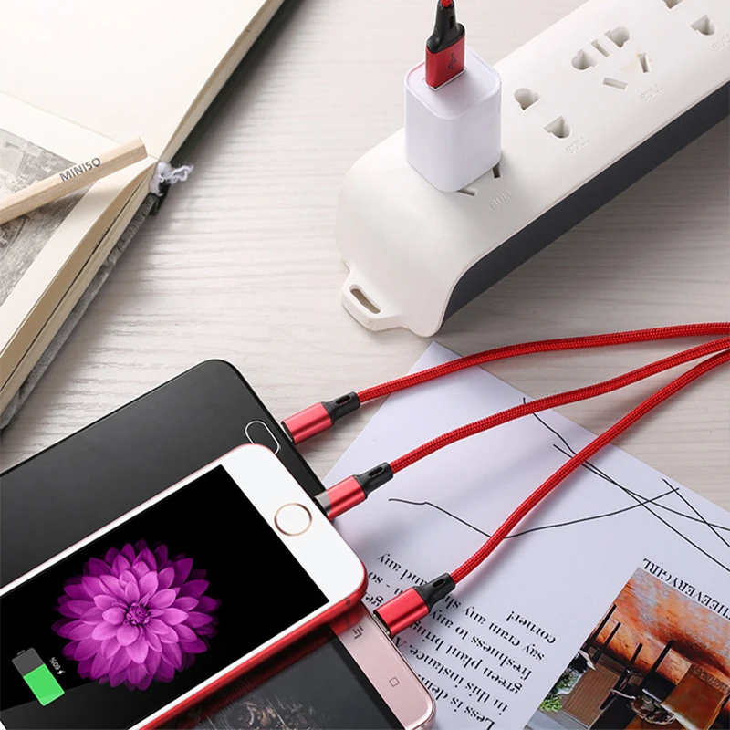 Магнитный кабель 3 в 1, 1,5 м, Тип C, быстрая зарядка, Магнитный провод USB C для зарядки iphone6 7 8 X XR XS& SAMSUNG S8, USB кабель