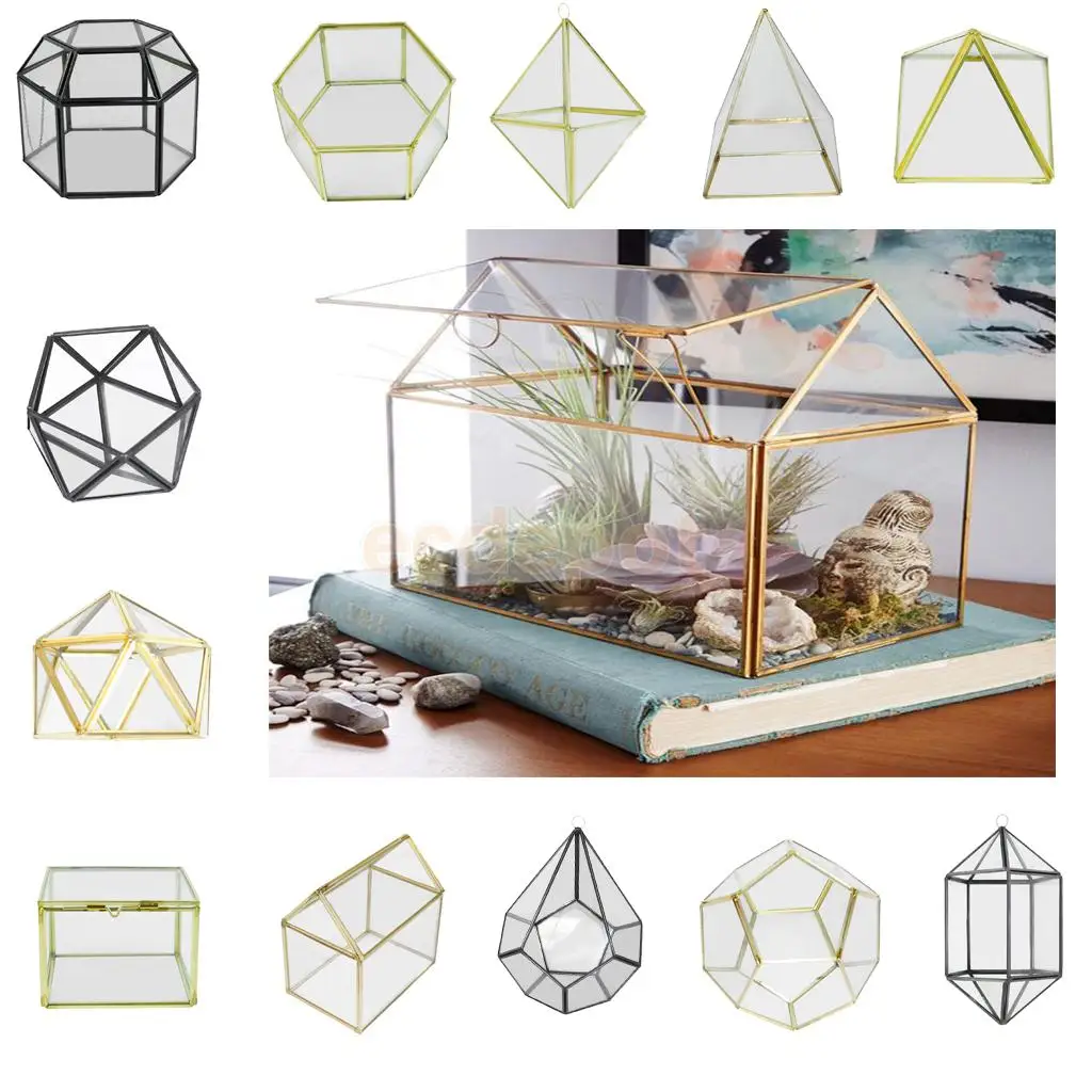 Tanie MagiDeal różne nieregularne szklane geometryczne doniczka na sukulenty wazon Terrarium pojemnik Tabletop Pot DIY Home Office Wedding Decor