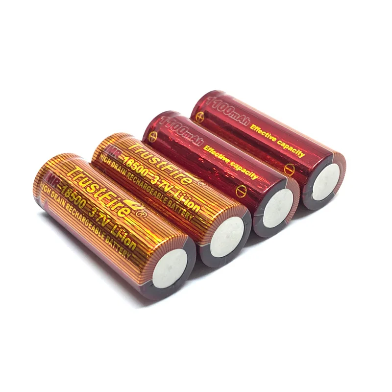 

18pcs/lot TrustFire IMR 18500 3.7V 1100mAh Rechargeable Battery High Magnification Lithium Batteries for LED Flashlight Headlamp