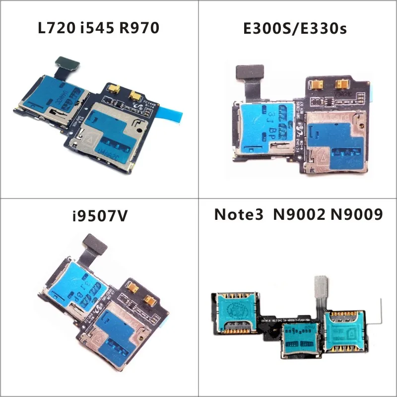 

For Samsung Galaxy Note3 N9002 N9009 i9507V E300S E330s L720 i545 R970 Micro SD SIM Card Tray Slot Holder Reader Flex Cable