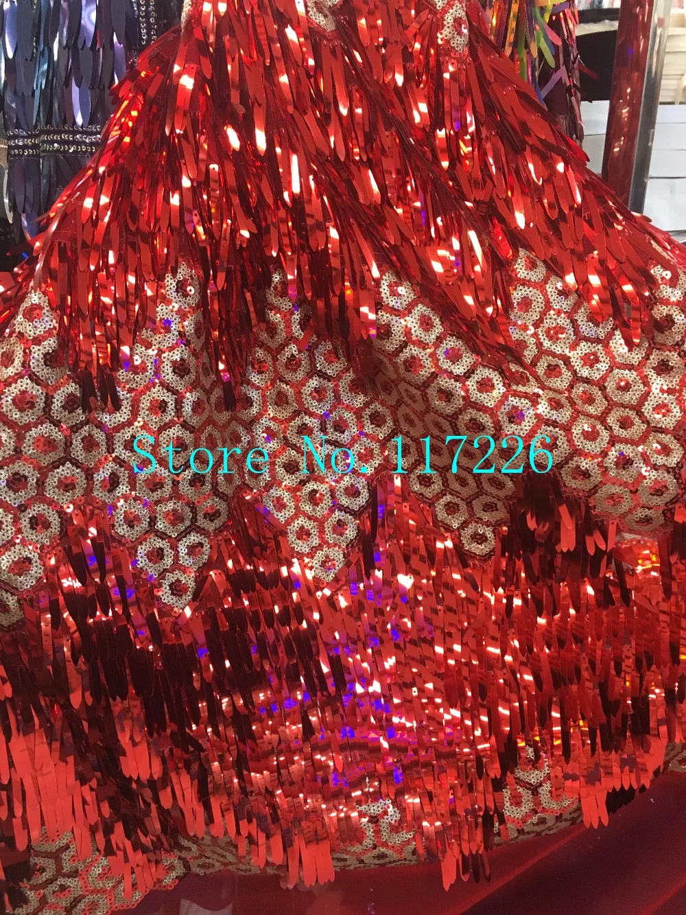 

nigerian lace fabrics with sequins high quality african tulle lace fabric 5yards JRB-12129 embroidered tulle lace fabric
