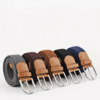 

Fashion Unisex Casual Knitted Pin Buckle Belt Women Canvas Elastic Belts For Jeans ceinture femme