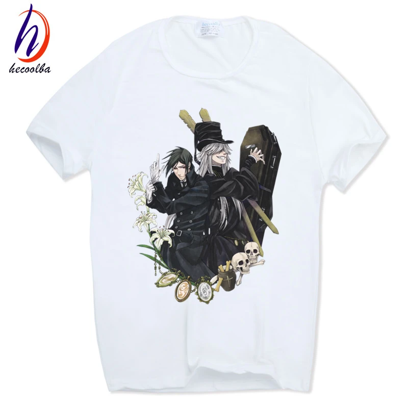 

Print Black Butler Anime T-shirt O-Neck Short sleeves Summer Ciel Phantomhive Sebastian Michaelis T Shirt HCP616
