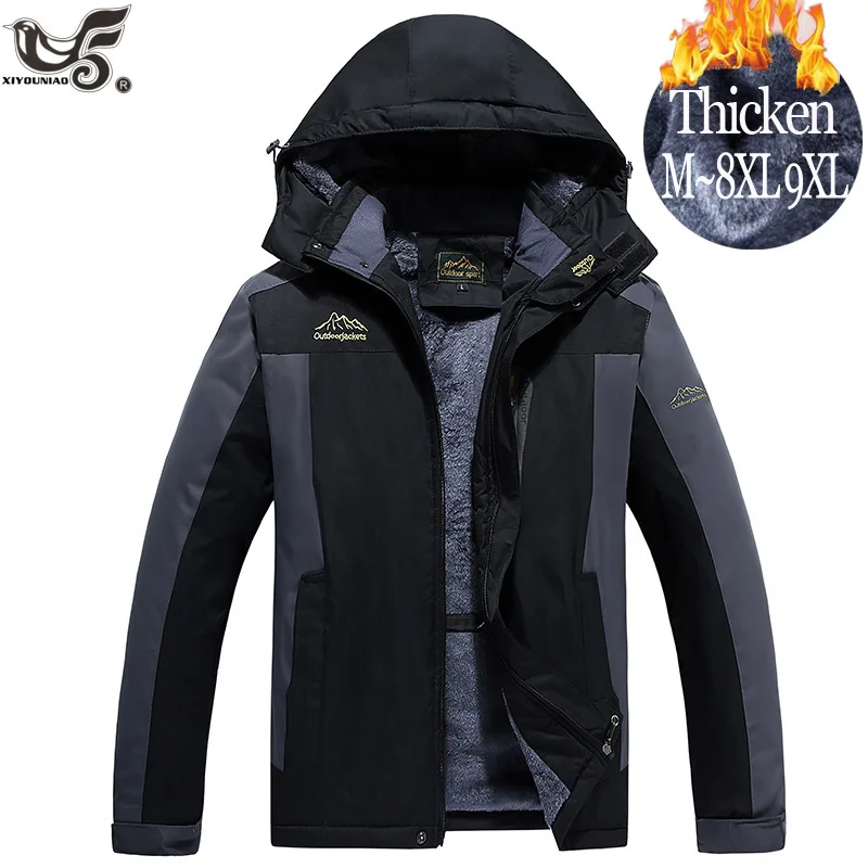 

XIYOUNIAO men`s Winter Jacket 7XL 8XL 9XL Thick Warm Windbreaker Parka Coat men Casual Detachable cap Waterproof male Jackets
