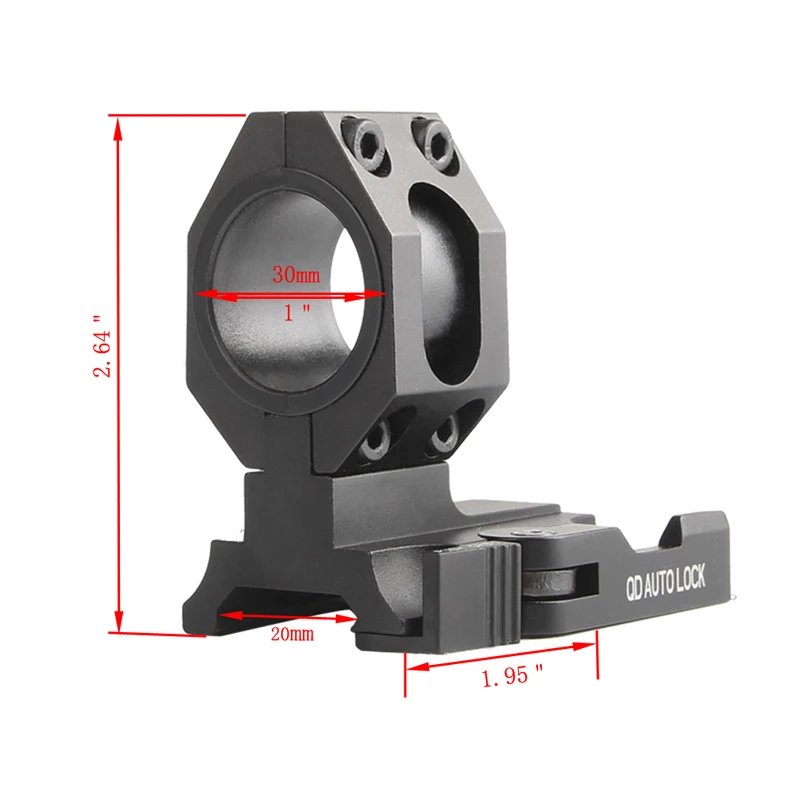 AD Scope Mount 1 дюйм 30 мм одно кольцо сверхмощный диапазон Крепление Пикатинни 20 мм рельс с быстрым съемным QD для прицела 2-0040