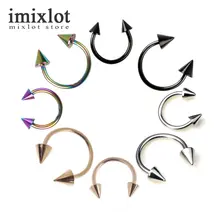 10pc cone pico ferradura circular anel 316l aço cirúrgico labret mamilo aros nariz septo sobrancelha piercing corpo jóias 18g(China)