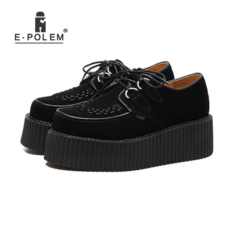 Модная женская обувь на толстой мягкой подошве плоской платформе Цвет Черный