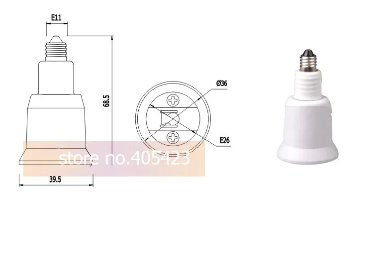 Светодиодные галогеновые лампы(CFL) лампочка E11 для E26 Лампа патрон переходник преобразователь, 30 шт./лот