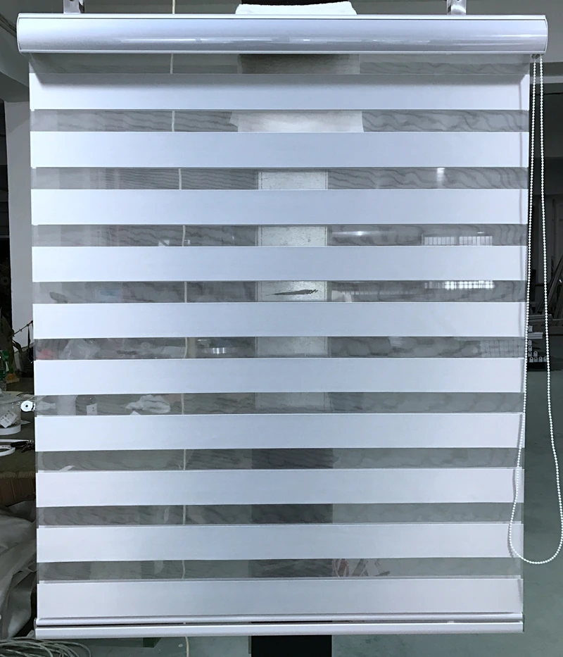 

Custom Made Blackout Zebra Blinds 100% Polyester Roller in Light Grey Window Curtains for Living Room 6 Colors Available