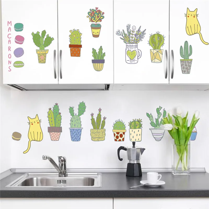plant flower wall stickers Livingroom decorations kitchen garden wall