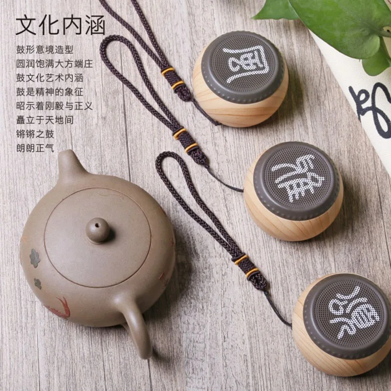Китайский Стиль деревянный Барабаны Bluetooth Динамик милые Портативный Беспроводной Mini Bluetooth Динамик Best подарок