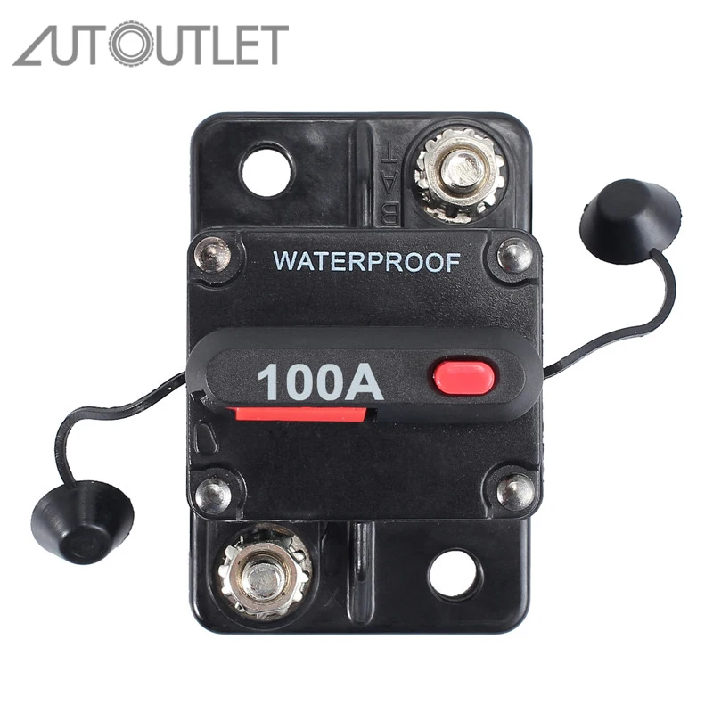 

AUTOUTLET 12V 24V Fuse Reset Car Auto 100A AMP Amplifier Circuit Breaker Dual Battery IP67 Waterproof For Vehicles Ships Boat