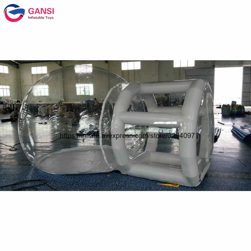  Dome shape transparent inflatable lodge tent for outdoor camping 3m clear inflatable bubble tent wi