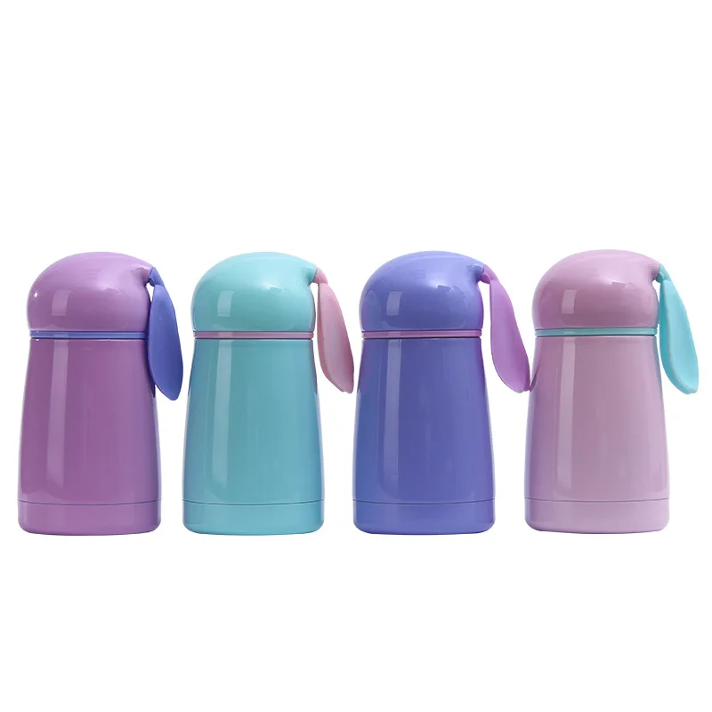 

300ml Children's Stainless Steel Mug Cute Cartoon Rabbit Ear Shape Student Children's Thermos Mini Anime Thermos Tote Coffee Cup