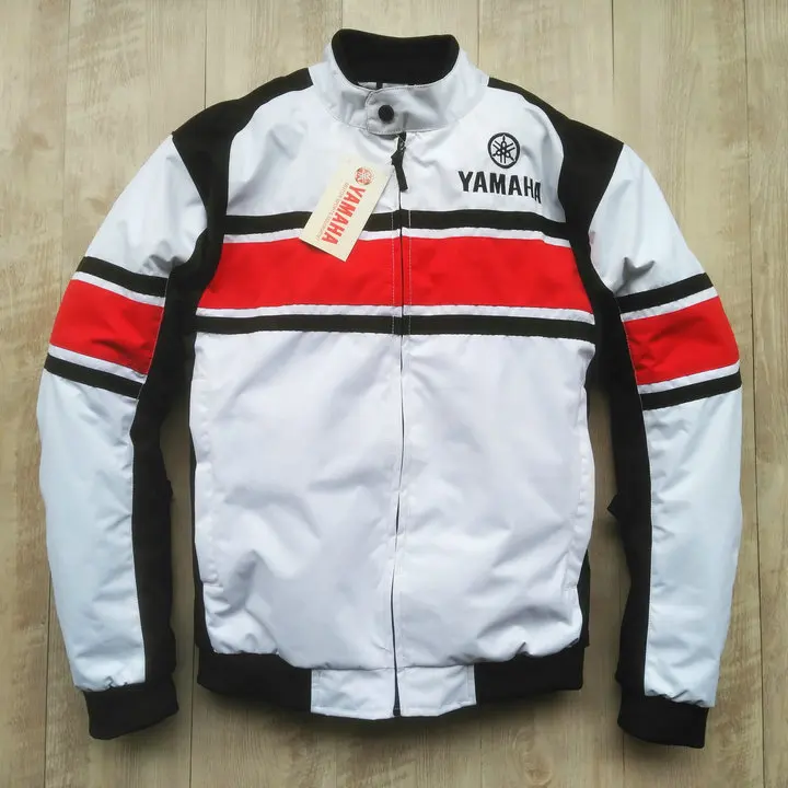

White Motorcycle Jacket For YAMAHA MOTO GP Racing Team Moto Motorbike Windproof Jacket Protective Gear