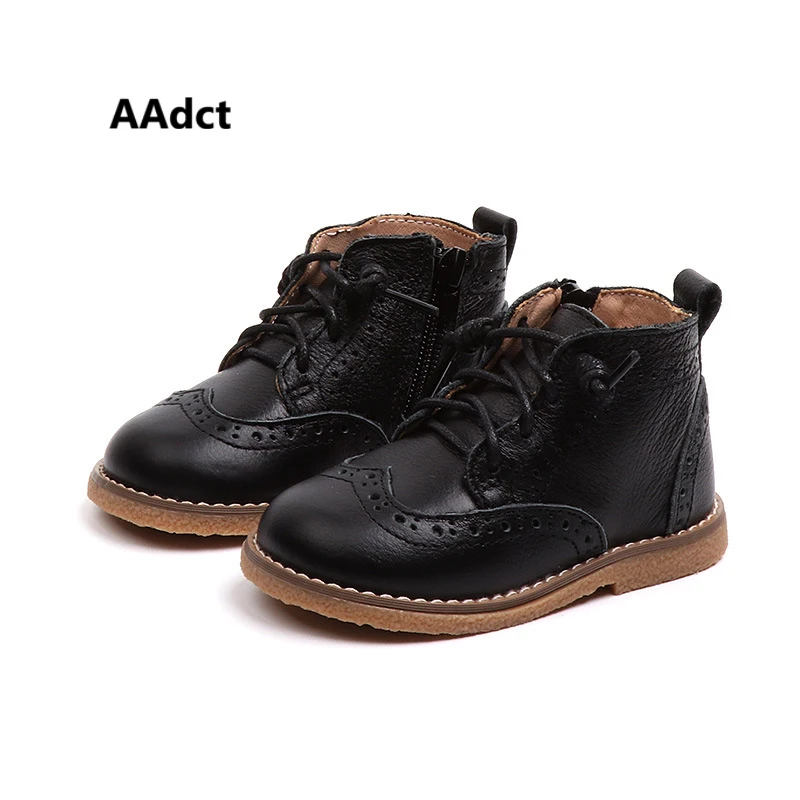 

AAdct 2018 New Leather Baby Girls Boots Non-slip Boots for Little Boys High quality Soft toddler Boots