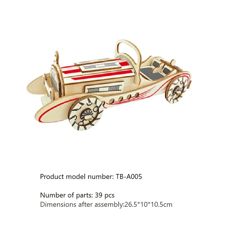

3D Puzzles Wooden FANCY CAR Kids Educational Learning Toys Art Crafts DIY Color Jigsaw Brain Teaser Boys Girls Games Gift