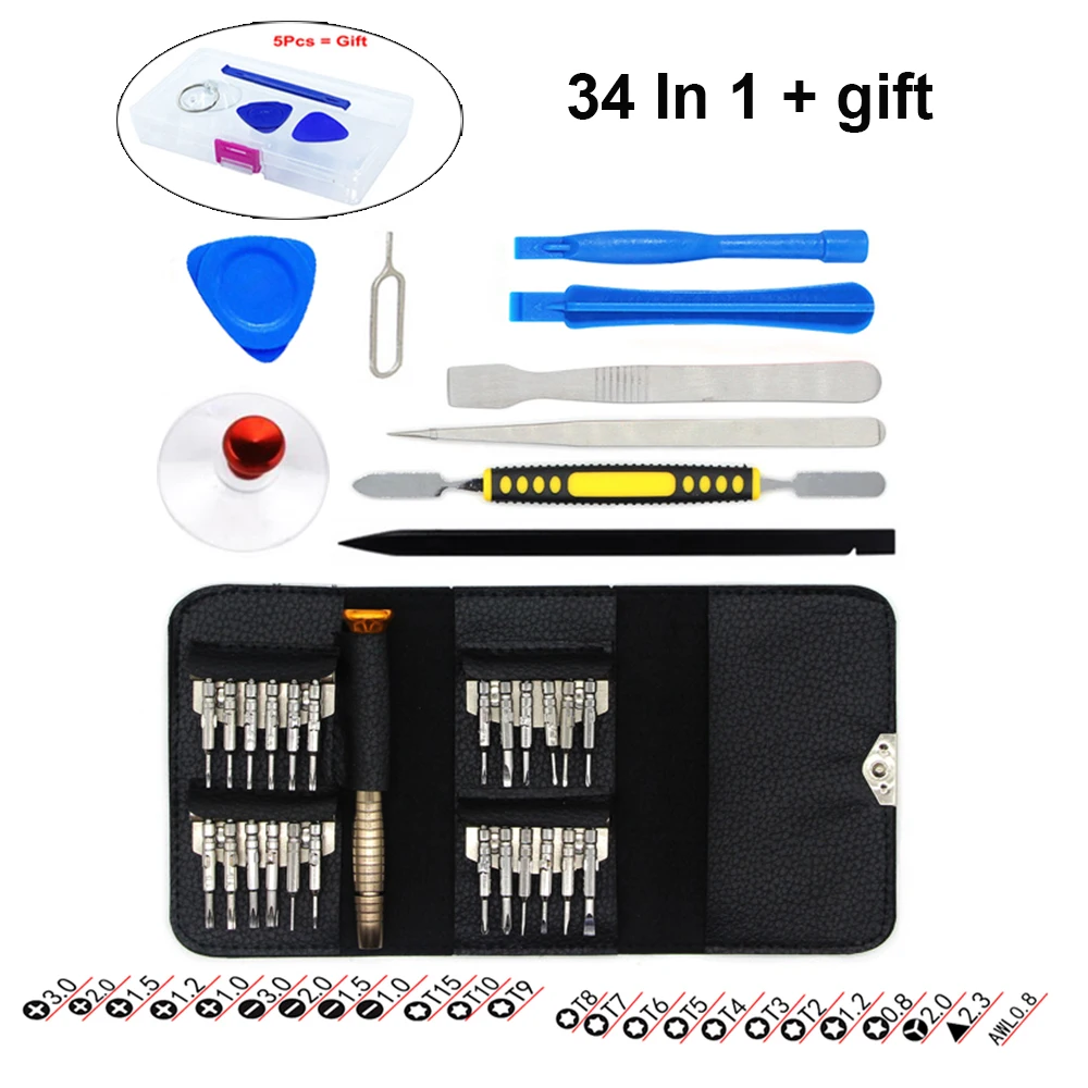 

34 In 1 LCD Screen Opening Pliers Pry Tools for iPhone X 7 7Plus Samsung Laptop Hand Tools