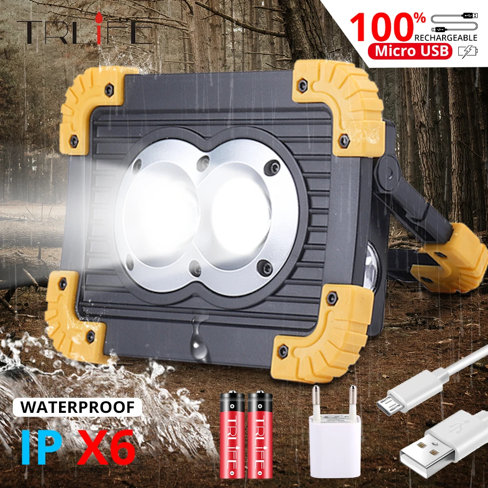 

Lampe 100W COB Portable Spotlight Lantern 2 Size USB Work Lamp 18650 Floodlight Camping Power Bank Searchlight