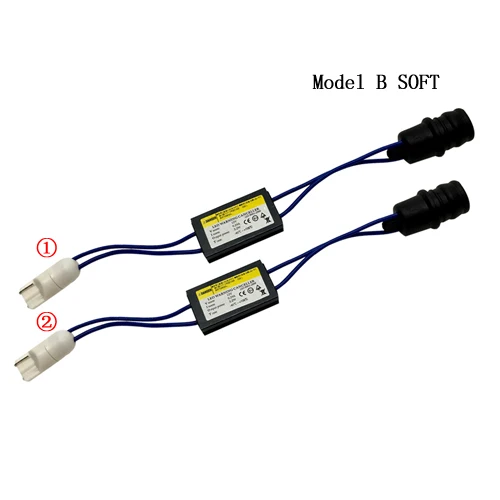 SUKIOTO 1 пара мягкий жесткий W5W T10 canbus нагрузочный резистор canbus компенсатор для светодиодных ламп t10 фиолетовый 168 194 led гнездо декодера - Цвет: 1 Pair Model B