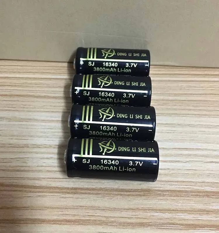 4 шт 16340 Батарея 3800 mAh Li-Ion Перезаряжаемые Батарея 3,7 V лазерная ручка батареи+ ЕС Plug 18650 регулируемые двойной батарея Зарядное устройство