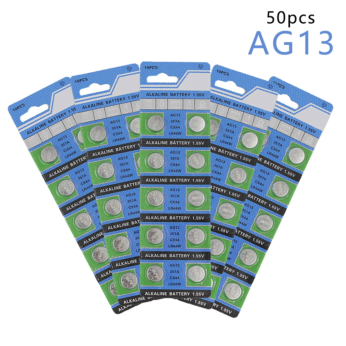 Centechia New Arrival 50 Pcs AG13 LR44 357A S76E G13 Button Coin Cell Battery Batteries 1.55V