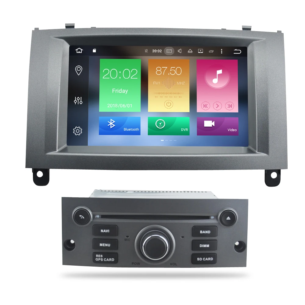 Headunit For Peugeot 407 2004 to 2010 pure Android 8.0 Car Stereo DVD Player GPS Navigation 4GB RAM Auto Video Multimedia Radio-1