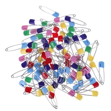 20/100 шт. фиксации подгузника, брошь в виде пряжки красочные английские булавки поставить Пластик головка безопасные булавки для младенцев, детская одежда