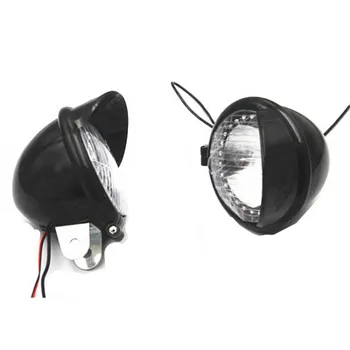 

Pair Black Angel Eye 5" LED Driving Passing Front Fog Head light Visor Lamp For Honda Kawasaki Yamaha Suzuki Cruiser Motorcycle