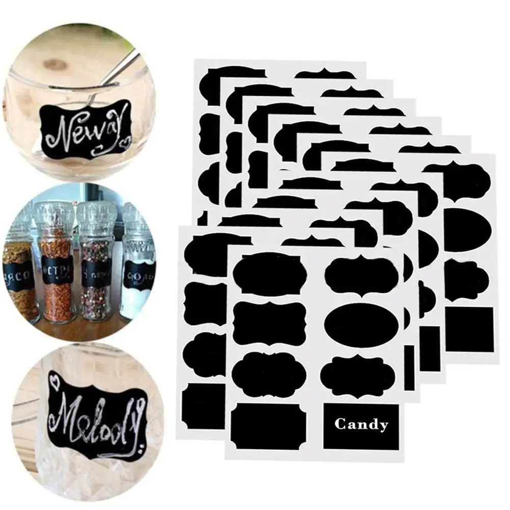 

11Sheets Blackboard Stickers Kitchen Candy Jar Organizer Labels with Marker Pen Accessary