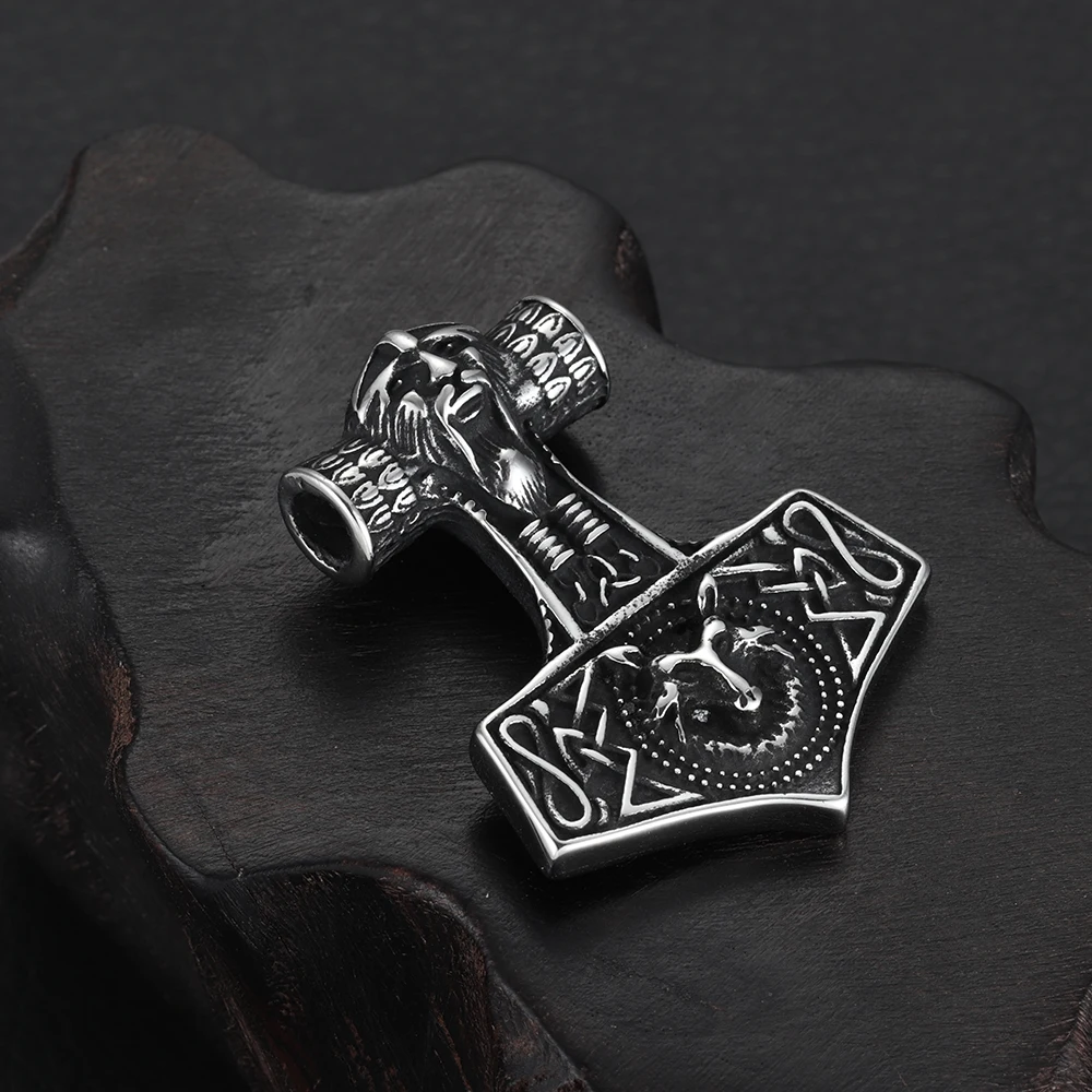

Stainless Steel Viking Thor Hammer Pendant Hole 4mm for Necklace DIY Accessories Findings Jewelry Making Men Charms Supplies