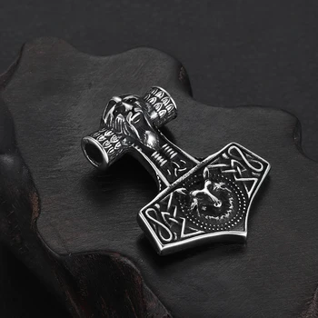 

Stainless Steel Viking Thor Hammer Pendant Hole 4mm for Necklace DIY Accessories Findings Jewelry Making Men Charms Supplies
