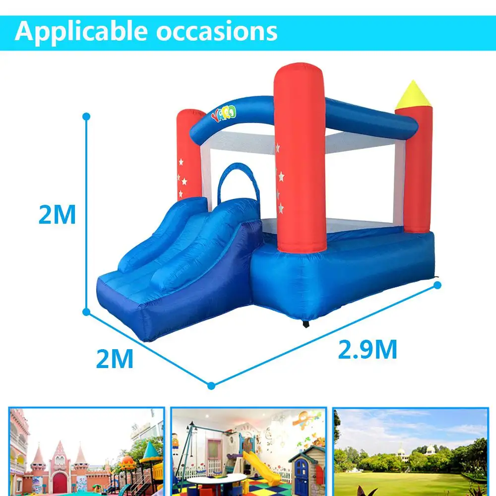 Patio PVC trampolín inflable castillo inflable niños seguro suave con soplador doble toboganes casa inflable trampolín - 6