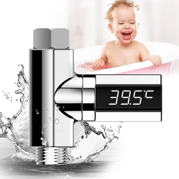 

2019 New Led Display Water Shower Thermometer LED Display Home Water Shower Thermometer Flow Water Temperture Monitor
