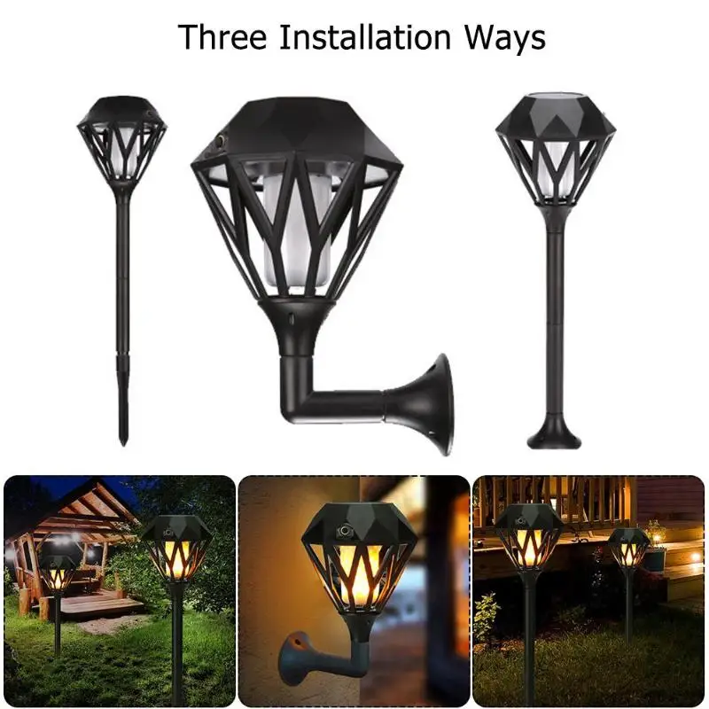 

Outdoor Solar Lights Led Lawn Lamps Decorative Courtyard Flame Garden Spotlights