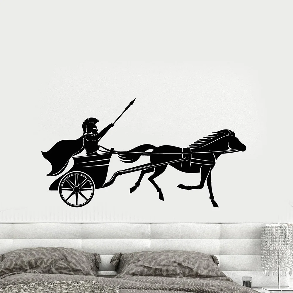 

Chariot Greek Warrior Ancient History Vinyl Wall Decal Home Decor Living Room Art Mural Wallpaper Wall Stickers