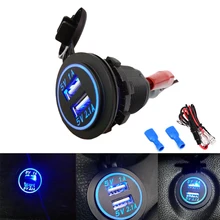 Двойной Автомобильный USB адаптер зарядное устройство гнездо для VW для Iphone Samsung 4.1A Мини Автомобильное зарядное устройство прикуриватель автомобильное зарядное устройство 12 В 24 В