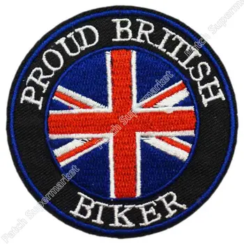 

PROUD BRITISH BIKER Embroidered Iron on patches Badge Transfer 7cm*7cm