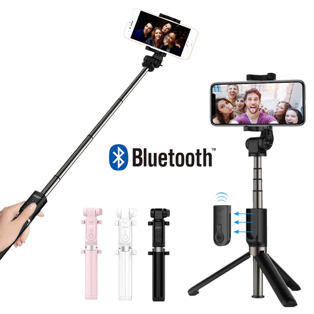 

T3 Foldable Tripod Remote Selfie Stick Mini Tripod Bluetooth Selfie Stick For IOS iPhone X SE 8 Plus Xiaomi Android