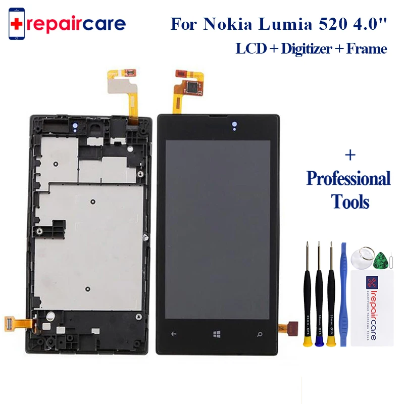 Оригинальный 4-дюймовый сенсорный ЖК-экран для NOKIA lumia 520 дисплей с дигитайзером в