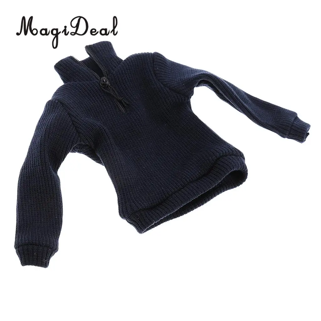 MagiDeal 1/6 Scale Mens Dark Blue Knitted Jumper Sweater Long Sleeve for 12 Inch HT BBI Action Figure  