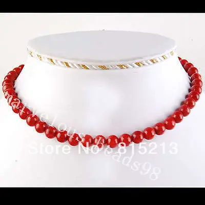 

ddh0024 8mm Red Coral Ball Beads Necklace 28% Discount