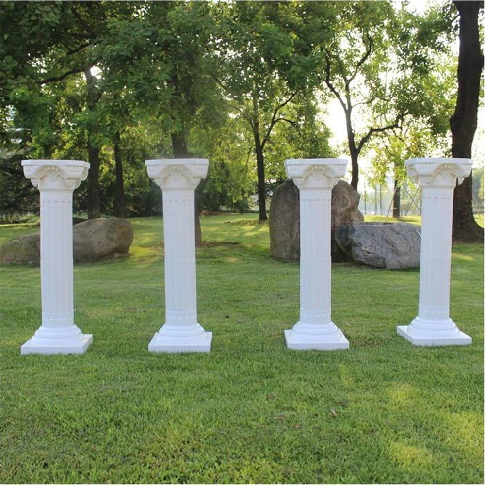 European Style Roman Columns White Color Plastic Pillars Road Cited